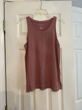 American Eagle Outfitters Dusty Mauve Ribbed Tank Top - Women's